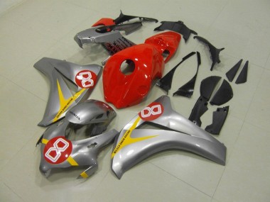 Cheap 2008-2011 Silver Red 8 Honda CBR1000RR Motorbike Fairings UK