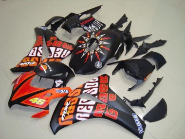 Cheap 2008-2011 Rossi Matte Black Honda CBR1000RR Motorcycle Replacement Fairings UK