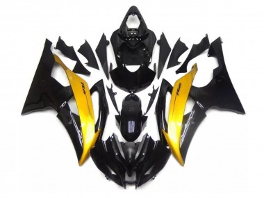Cheap 2008-2016 Black Gold Yamaha YZF R6 Motorcycle Fairing Kits UK