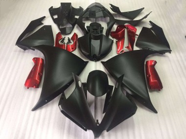 Cheap 2009-2011 Matte Black Glossy Red Yamaha YZF R1 Motorcycle Fairings Kit UK