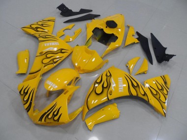 Cheap 2009-2011 Yellow Black Flame Yamaha YZF R1 Motorcycle Fairings UK