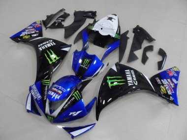 Cheap 2009-2011 Blue Black Monster Yamaha YZF R1 Bike Fairings UK