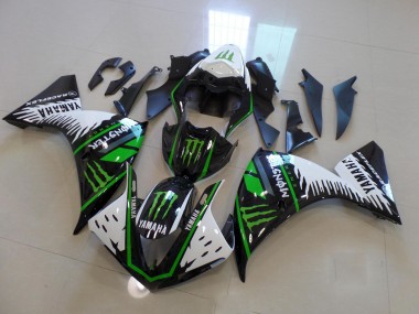 Cheap 2009-2011 White Green Big Monster Yamaha YZF R1 Motor Fairings UK