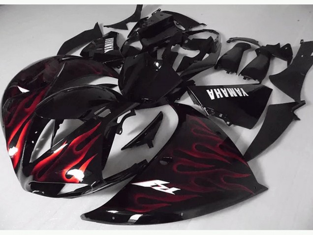 Cheap 2009-2011 Red Black Flame Yamaha YZF R1 Bike Fairings UK