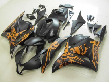 Cheap 2009-2012 Matte Black Orange Sticker Honda CBR600RR Motorcycle Fairings UK