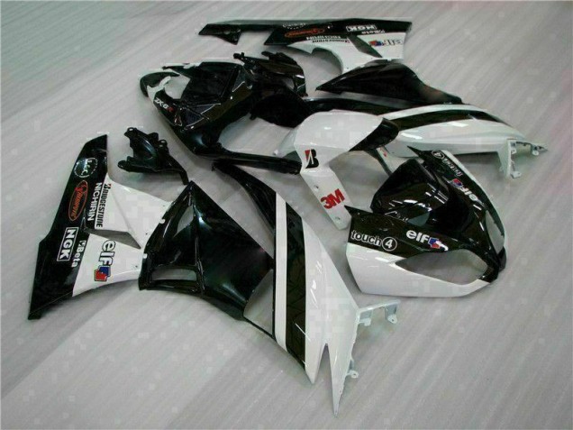 Cheap 2009-2012 Black White 3M Touch4 Kawasaki ZX6R Bike Fairings UK Cheap 2009-2012 Black White 3M Touch4 Kawasaki ZX6R Bike Fairings UK