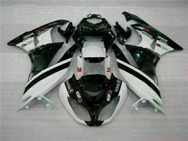 Cheap 2009-2012 Black White 3M Touch4 Kawasaki ZX6R Bike Fairings UK Cheap 2009-2012 Black White 3M Touch4 Kawasaki ZX6R Bike Fairings UK