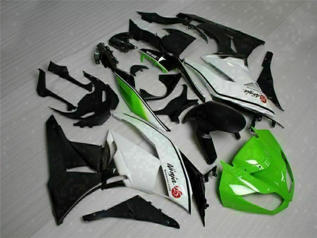 Cheap 2009-2012 Green Black White 25 Kawasaki ZX6R Bike Fairings UK Cheap 2009-2012 Green Black White 25 Kawasaki ZX6R Bike Fairings UK