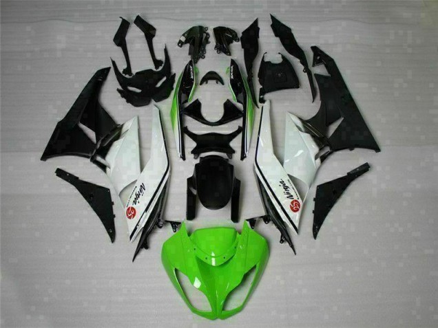 Cheap 2009-2012 Green Black White 25 Kawasaki ZX6R Bike Fairings UK Cheap 2009-2012 Green Black White 25 Kawasaki ZX6R Bike Fairings UK