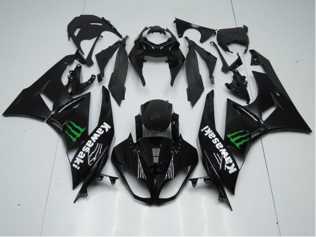 Cheap 2009-2012 Black with Monster Kawasaki ZX6R Replacement Motorcycle Fairings UK Cheap 2009-2012 Black with Monster Kawasaki ZX6R Replacement Motorcycle Fairings UK