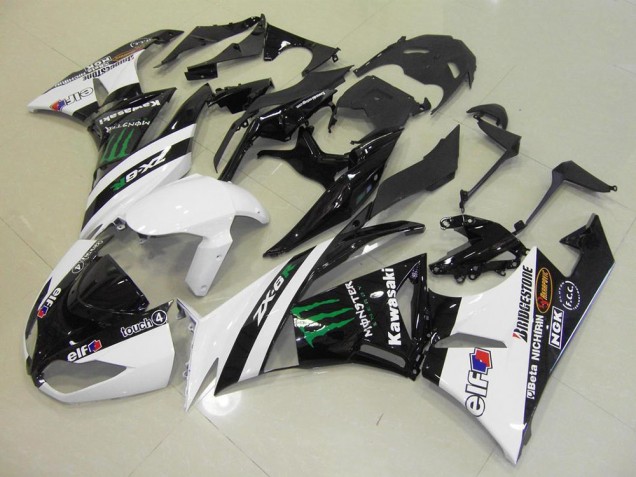 Cheap 2009-2012 White Monster Kawasaki ZX6R Moto Fairings UK Cheap 2009-2012 White Monster Kawasaki ZX6R Moto Fairings UK