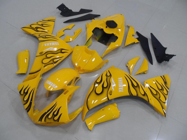 Cheap 2012-2014 Yellow Black Flame Yamaha YZF R1 Motorcyle Fairings UK