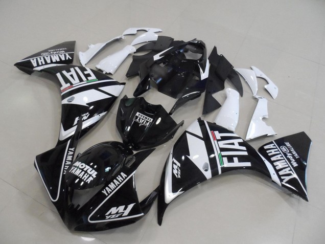 Cheap 2012-2014 Black White Fiat Yamaha YZF R1 Motorbike Fairings UK Cheap 2012-2014 Black White Fiat Yamaha YZF R1 Motorbike Fairings UK