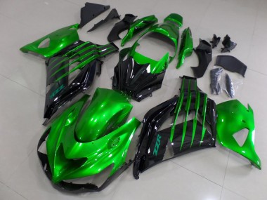 Cheap 2012-2021 Candy Green and Black Kawasaki ZX14R ZZR1400 Motorcycle Fairings Kits UK