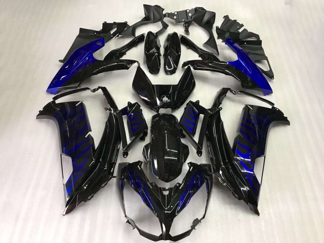 Cheap 2012-2016 Black Blue Flame Kawasaki EX650 Motor Fairings UK Cheap 2012-2016 Black Blue Flame Kawasaki EX650 Motor Fairings UK