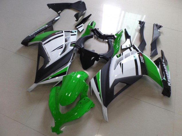 Cheap 2013-2016 Green Black and White Kawasaki ZX300R Motorcycle Fairing UK Cheap 2013-2016 Green Black and White Kawasaki ZX300R Motorcycle Fairing UK
