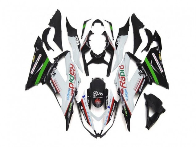 Cheap 2013-2018 White Black Kawasaki ZX6R Replacement Motorcycle Fairings UK Cheap 2013-2018 White Black Kawasaki ZX6R Replacement Motorcycle Fairings UK