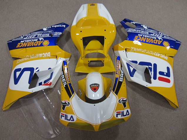 Cheap 1993-2005 Yellow White Fila Ducati 748 Bike Fairings UK Cheap 1993-2005 Yellow White Fila Ducati 748 Bike Fairings UK