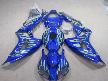 Cheap 2006-2007 Blue Green Flame Honda CBR1000RR Motorcycle Fairings UK
