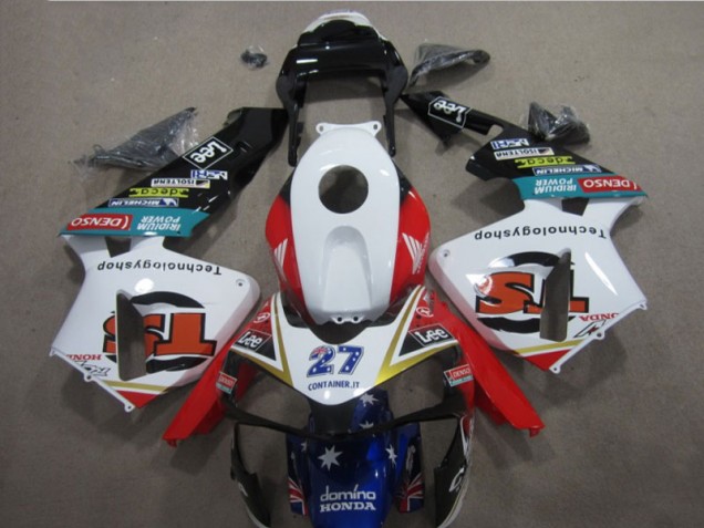 Cheap 2003-2004 White Red Blue 27 Honda CBR600RR Motorcycle Fairings UK Cheap 2003-2004 White Red Blue 27 Honda CBR600RR Motorcycle Fairings UK