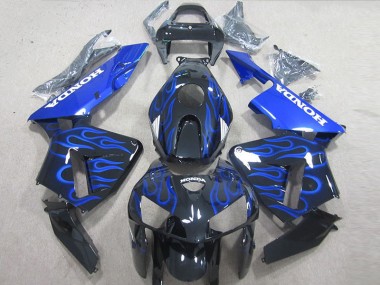Cheap 2005-2006 Black Blue Flame Honda CBR600RR Bike Fairings UK