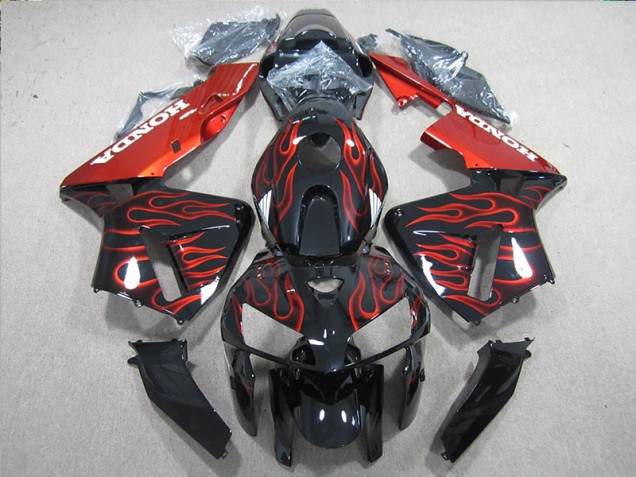 Cheap 2005-2006 Black Red Flame Honda CBR600RR Motorcycle Fairings Kits UK Cheap 2005-2006 Black Red Flame Honda CBR600RR Motorcycle Fairings Kits UK
