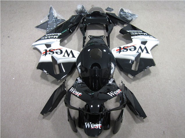 Cheap 2005-2006 Black White West Honda CBR600RR Bike Fairing UK Cheap 2005-2006 Black White West Honda CBR600RR Bike Fairing UK