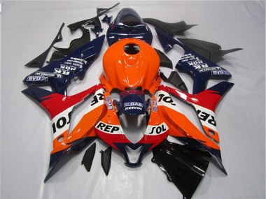 Cheap 2007-2008 Orange Blue Black Repsol Honda CBR600RR Motorcycle Fairings UK