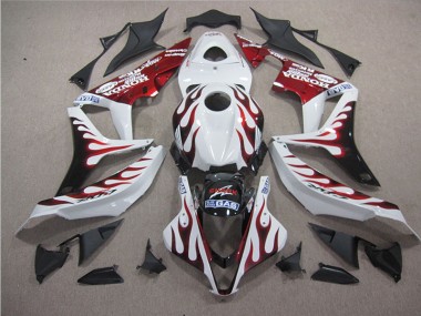 Cheap 2007-2008 White Red Flame SHARK Honda CBR600RR Replacement Motorcycle Fairings UK
