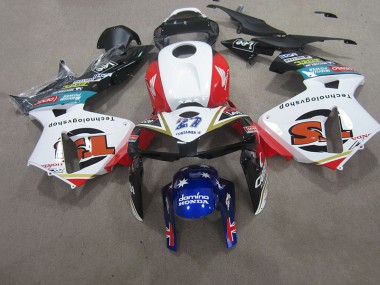 Cheap 2007-2008 White Red Blue Honda CBR600RR Motorcycle Fairings Kit UK