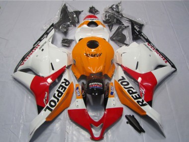 Cheap 2009-2012 White Orange Black Repsol Honda CBR600RR Motorcycle Fairing Kit UK