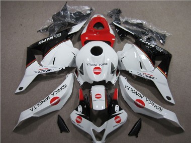 Cheap 2009-2012 White Red Konica Minolta Honda CBR600RR Motorbike Fairing Kits UK