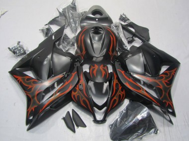 Cheap 2009-2012 Black Red Flame Honda CBR600RR Motorcycle Replacement Fairings UK