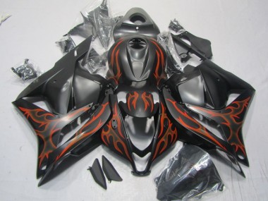 Cheap 2009-2012 Black Orange Flame Honda CBR600RR Motorcylce Fairings UK