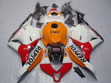 Cheap 2009-2012 Orange Red White Repsol Honda CBR600RR Motorcycle Fairing Kit UK