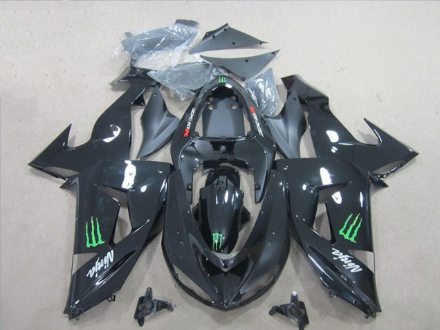 Cheap 2006-2007 Black Green Monster Ninja Kawasaki ZX10R Motorcycle Fairings Kit UK Cheap 2006-2007 Black Green Monster Ninja Kawasaki ZX10R Motorcycle Fairings Kit UK