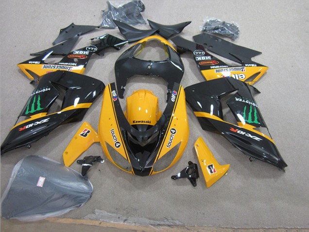 Cheap 2006-2007 Black Yellow Touch4 Monster Kawasaki ZX10R Motorcycle Fairing UK Cheap 2006-2007 Black Yellow Touch4 Monster Kawasaki ZX10R Motorcycle Fairing UK