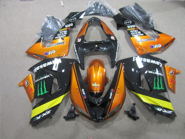 Cheap 2006-2007 Black Orange Monster Kawasaki ZX10R Motorcycle Fairing Kits UK Cheap 2006-2007 Black Orange Monster Kawasaki ZX10R Motorcycle Fairing Kits UK