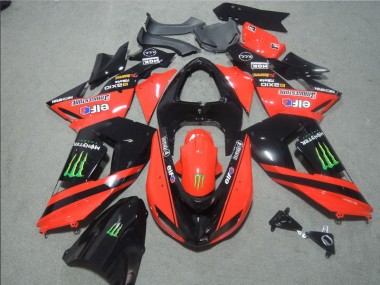 Cheap 2006-2007 Black Red Touch4 Monster Kawasaki ZX10R Motorbike Fairing UK