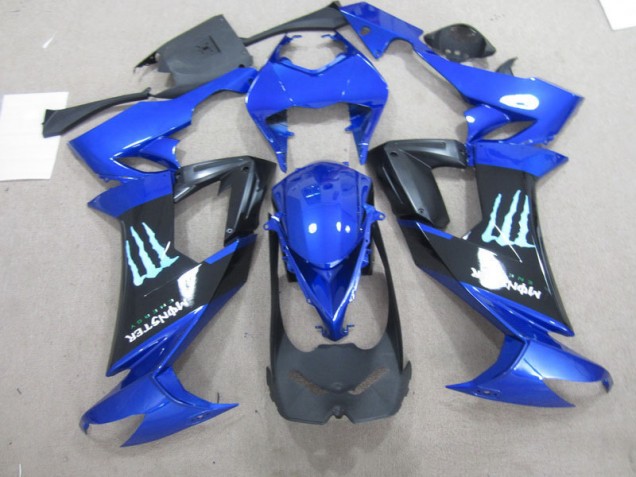 Cheap 2008-2010 Black Blue Monster Kawasaki ZX10R Bike Fairing UK Cheap 2008-2010 Black Blue Monster Kawasaki ZX10R Bike Fairing UK