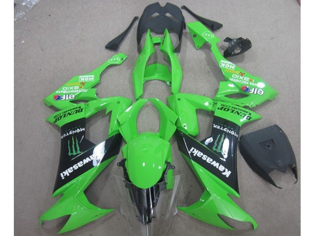 Cheap 2008-2010 Green Black Monster Kawasaki ZX10R Motor Bike Fairings UK Cheap 2008-2010 Green Black Monster Kawasaki ZX10R Motor Bike Fairings UK