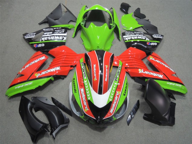 Cheap 2006-2011 Red Green Motocard Kawasaki ZX14R ZZR1400 Bike Fairing UK Cheap 2006-2011 Red Green Motocard Kawasaki ZX14R ZZR1400 Bike Fairing UK