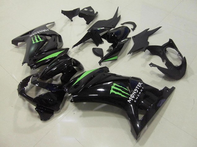 Cheap 2008-2012 Black Green Monster Energy Kawasaki ZX250R Motorcycle Fairings Kit UK Cheap 2008-2012 Black Green Monster Energy Kawasaki ZX250R Motorcycle Fairings Kit UK