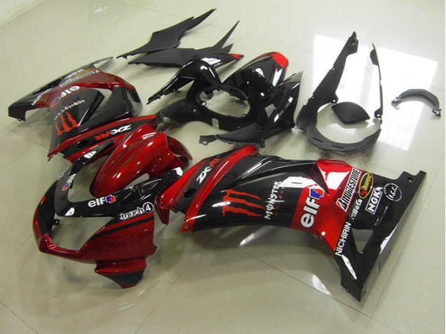 Cheap 2008-2012 Black Red Monster Kawasaki ZX250R Motorcycle Fairing UK Cheap 2008-2012 Black Red Monster Kawasaki ZX250R Motorcycle Fairing UK