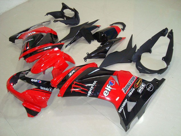 Cheap 2008-2012 Black Red Monster Kawasaki ZX250R Bike Fairings UK Cheap 2008-2012 Black Red Monster Kawasaki ZX250R Bike Fairings UK