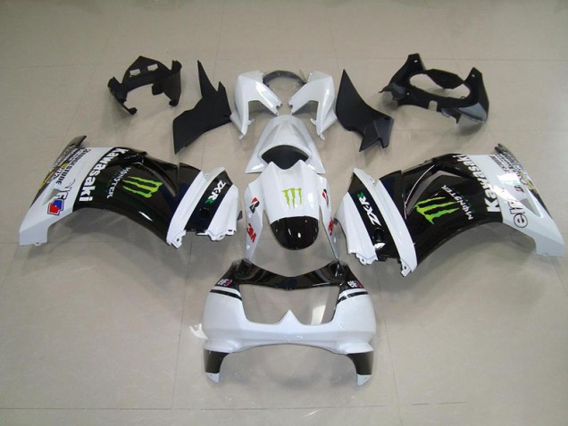 Cheap 2008-2012 Black White Monster Kawasaki ZX250R Motorbike Fairing UK Cheap 2008-2012 Black White Monster Kawasaki ZX250R Motorbike Fairing UK