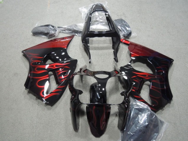 Cheap 2000-2002 Black Red Flame Kawasaki ZX6R Motorbike Fairing Kits UK Cheap 2000-2002 Black Red Flame Kawasaki ZX6R Motorbike Fairing Kits UK