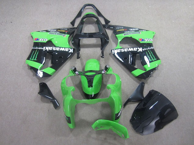 Cheap 2000-2002 Black Green Monster Kawasaki ZX6R Motor Fairings UK Cheap 2000-2002 Black Green Monster Kawasaki ZX6R Motor Fairings UK