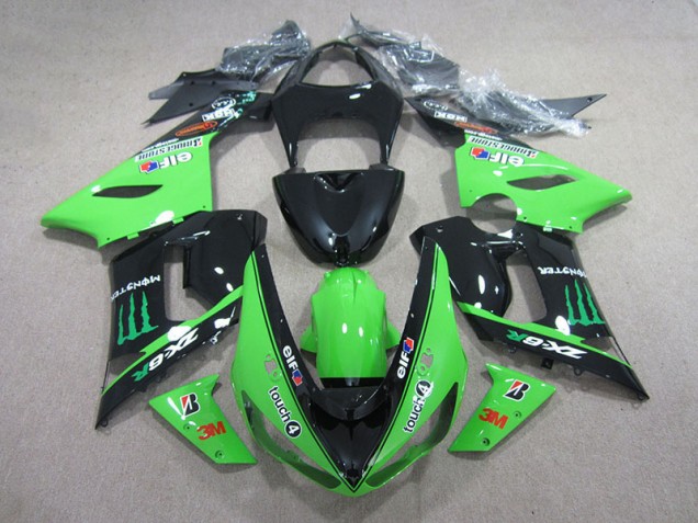 Cheap 2005-2006 Black Green 3M Touch4 Monster Kawasaki ZX6R Motorbike Fairing UK Cheap 2005-2006 Black Green 3M Touch4 Monster Kawasaki ZX6R Motorbike Fairing UK