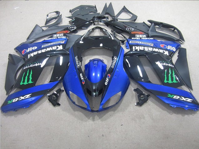 Cheap 2007-2008 Black Blue Monster Kawasaki ZX6R Motorcycle Replacement Fairings UK Cheap 2007-2008 Black Blue Monster Kawasaki ZX6R Motorcycle Replacement Fairings UK